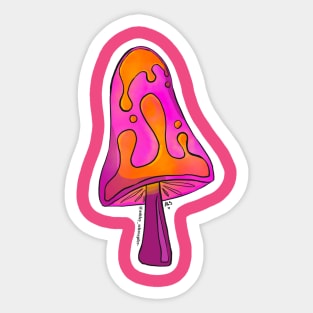 Lava Lamp Mushroom, Pink Sticker